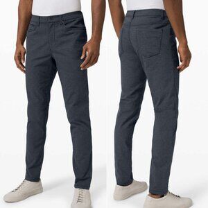 Lululemon ABC Pants Slim Tech Textured Canvas Heathered Navy Blue
